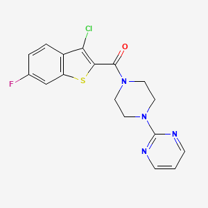 molecular formula C17H14ClFN4OS B5730938 2-{4-[(3-chloro-6-fluoro-1-benzothien-2-yl)carbonyl]-1-piperazinyl}pyrimidine 
