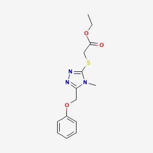 molecular formula C14H17N3O3S B5730941 ethyl {[4-methyl-5-(phenoxymethyl)-4H-1,2,4-triazol-3-yl]thio}acetate 