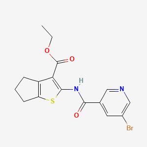 molecular formula C16H15BrN2O3S B5730945 ethyl 2-{[(5-bromo-3-pyridinyl)carbonyl]amino}-5,6-dihydro-4H-cyclopenta[b]thiophene-3-carboxylate 