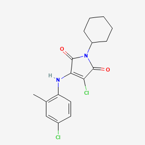 3-chloro-4-[(4-chloro-2-methylphenyl)amino]-1-cyclohexyl-1H-pyrrole-2,5-dione