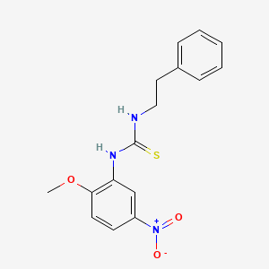 molecular formula C16H17N3O3S B5730979 N-(2-methoxy-5-nitrophenyl)-N'-(2-phenylethyl)thiourea 