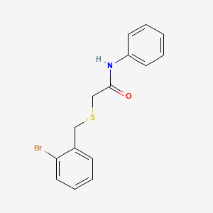 molecular formula C15H14BrNOS B5731012 2-[(2-bromobenzyl)thio]-N-phenylacetamide 