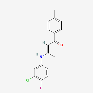 molecular formula C17H15ClFNO B5731033 3-[(3-chloro-4-fluorophenyl)amino]-1-(4-methylphenyl)-2-buten-1-one 