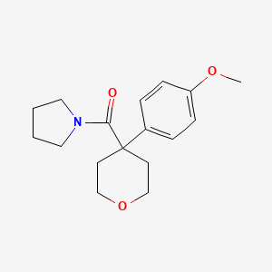 molecular formula C17H23NO3 B5731060 1-{[4-(4-methoxyphenyl)tetrahydro-2H-pyran-4-yl]carbonyl}pyrrolidine 
