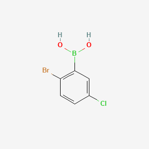molecular formula C6H5BBrClO2 B573107 2-Bromo-5-chlorophenylboronic acid CAS No. 1217501-18-2