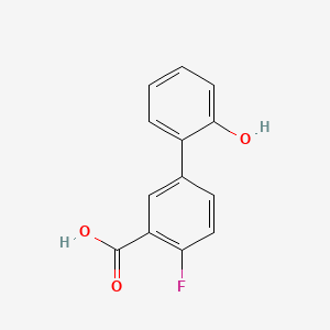 molecular formula C13H9FO3 B573108 2-Fluoro-5-(2-hydroxyphenyl)benzoic acid CAS No. 1261943-94-5