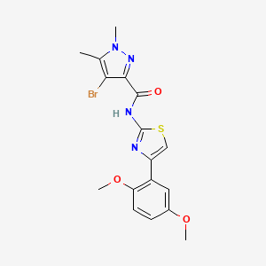molecular formula C17H17BrN4O3S B5731084 4-bromo-N-[4-(2,5-dimethoxyphenyl)-1,3-thiazol-2-yl]-1,5-dimethyl-1H-pyrazole-3-carboxamide 