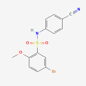 molecular formula C14H11BrN2O3S B5731100 5-bromo-N-(4-cyanophenyl)-2-methoxybenzenesulfonamide 