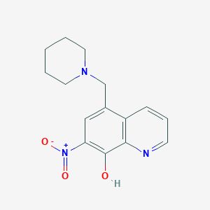 molecular formula C15H17N3O3 B5731108 7-nitro-5-(1-piperidinylmethyl)-8-quinolinol 