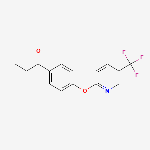 molecular formula C15H12F3NO2 B5731109 1-(4-{[5-(trifluoromethyl)-2-pyridinyl]oxy}phenyl)-1-propanone 