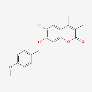 molecular formula C19H17ClO4 B5731119 6-chloro-7-[(4-methoxybenzyl)oxy]-3,4-dimethyl-2H-chromen-2-one 