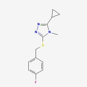 molecular formula C13H14FN3S B5731135 3-cyclopropyl-5-[(4-fluorobenzyl)thio]-4-methyl-4H-1,2,4-triazole 