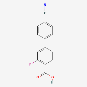 molecular formula C14H8FNO2 B573114 4-(4-Cyanophenyl)-2-fluorobenzoic acid CAS No. 1261929-01-4