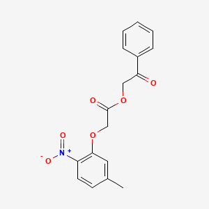 molecular formula C17H15NO6 B5731167 2-oxo-2-phenylethyl (5-methyl-2-nitrophenoxy)acetate 
