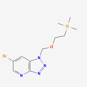 molecular formula C11H17BrN4OSi B573118 6-Bromo-1-((2-(trimethylsilyl)ethoxy)methyl)-1H-[1,2,3]triazolo[4,5-b]pyridine CAS No. 1313712-18-3