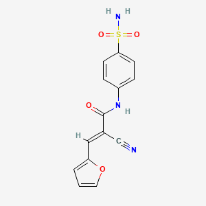 molecular formula C14H11N3O4S B5731199 N-[4-(aminosulfonyl)phenyl]-2-cyano-3-(2-furyl)acrylamide 