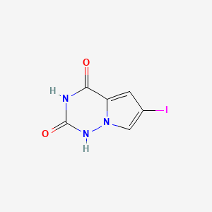 molecular formula C6H4IN3O2 B573120 6-Iodopyrrolo[2,1-F][1,2,4]triazine-2,4-dione CAS No. 1313738-99-6