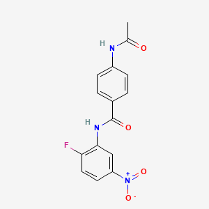 molecular formula C15H12FN3O4 B5731208 4-(acetylamino)-N-(2-fluoro-5-nitrophenyl)benzamide 
