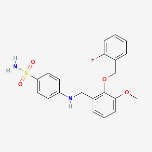 molecular formula C21H21FN2O4S B5731229 4-({2-[(2-fluorobenzyl)oxy]-3-methoxybenzyl}amino)benzenesulfonamide 