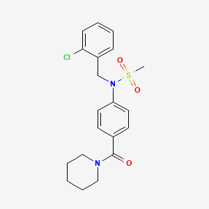molecular formula C20H23ClN2O3S B5731235 N-(2-chlorobenzyl)-N-[4-(1-piperidinylcarbonyl)phenyl]methanesulfonamide 