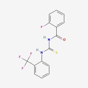 molecular formula C15H10F4N2OS B5731242 2-fluoro-N-({[2-(trifluoromethyl)phenyl]amino}carbonothioyl)benzamide 