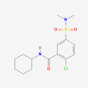 molecular formula C15H21ClN2O3S B5731260 2-chloro-N-cyclohexyl-5-[(dimethylamino)sulfonyl]benzamide 