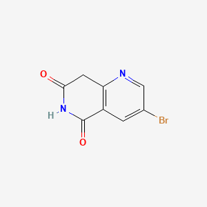 molecular formula C8H5BrN2O2 B573127 3-溴-6,8-二氢-1,6-萘啶-5,7-二酮 CAS No. 1365272-11-2