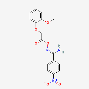 molecular formula C16H15N3O6 B5731315 N'-{[(2-methoxyphenoxy)acetyl]oxy}-4-nitrobenzenecarboximidamide 