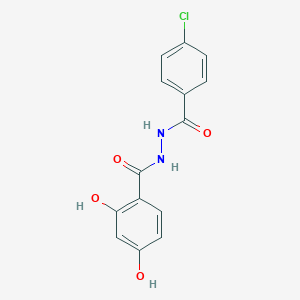molecular formula C14H11ClN2O4 B5731316 N'-(4-chlorobenzoyl)-2,4-dihydroxybenzohydrazide 
