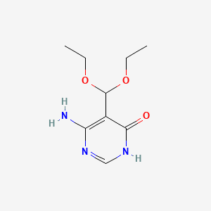 molecular formula C9H15N3O3 B573132 6-amino-5-(diethoxymethyl)pyrimidin-4(3H)-one CAS No. 1245645-33-3