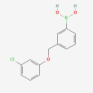 molecular formula C13H12BClO3 B573135 (3-((3-Chlorophenoxy)methyl)phenyl)boronic acid CAS No. 1256358-73-2