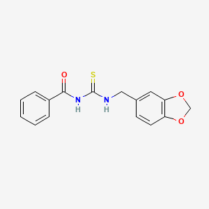 molecular formula C16H14N2O3S B5731362 N-{[(1,3-benzodioxol-5-ylmethyl)amino]carbonothioyl}benzamide 