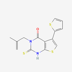 molecular formula C14H12N2OS3 B5731363 3-(2-methyl-2-propen-1-yl)-5-(2-thienyl)-2-thioxo-2,3-dihydrothieno[2,3-d]pyrimidin-4(1H)-one 