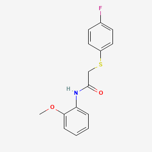 molecular formula C15H14FNO2S B5731385 2-[(4-fluorophenyl)thio]-N-(2-methoxyphenyl)acetamide 
