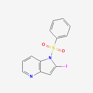 molecular formula C13H9IN2O2S B573139 1-(Phenylsulfonyl)-2-iodo-4-azaindole CAS No. 1227270-21-4