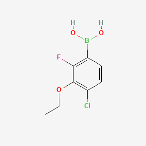 molecular formula C8H9BClFO3 B573141 Ácido 4-cloro-3-etoxi-2-fluorofenilborónico CAS No. 1256346-20-9