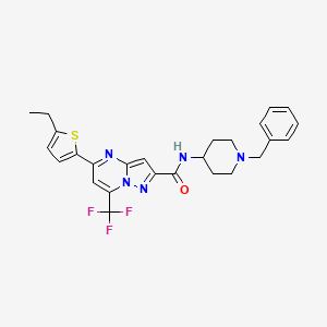 molecular formula C26H26F3N5OS B5731453 N-(1-benzyl-4-piperidinyl)-5-(5-ethyl-2-thienyl)-7-(trifluoromethyl)pyrazolo[1,5-a]pyrimidine-2-carboxamide 
