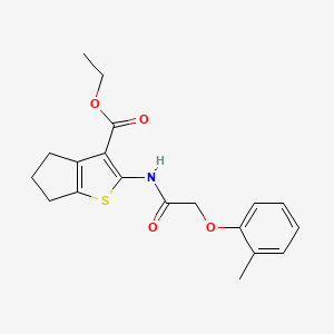 molecular formula C19H21NO4S B5731454 ethyl 2-{[(2-methylphenoxy)acetyl]amino}-5,6-dihydro-4H-cyclopenta[b]thiophene-3-carboxylate 