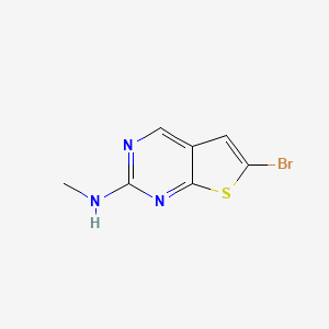 molecular formula C7H6BrN3S B573147 6-bromo-N-methylthieno[2,3-d]pyrimidin-2-amine CAS No. 1263279-43-1