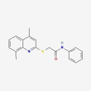 molecular formula C19H18N2OS B5731478 2-[(4,8-dimethyl-2-quinolinyl)thio]-N-phenylacetamide 