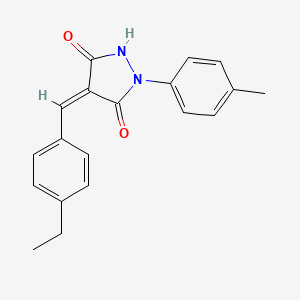 molecular formula C19H18N2O2 B5731499 4-(4-ethylbenzylidene)-1-(4-methylphenyl)-3,5-pyrazolidinedione 