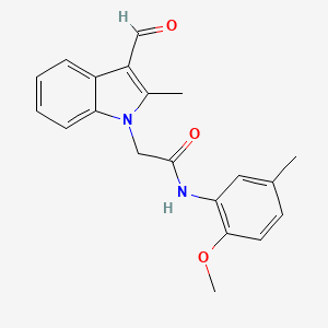 2-(3-formyl-2-methyl-1H-indol-1-yl)-N-(2-methoxy-5-methylphenyl)acetamide