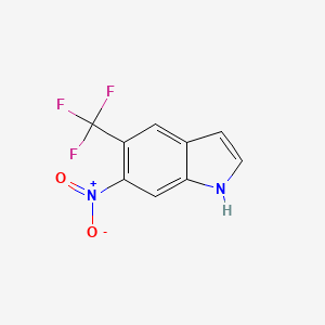 molecular formula C9H5F3N2O2 B573152 6-Nitro-5-(trifluoromethyl)-1H-indole CAS No. 1236060-61-9