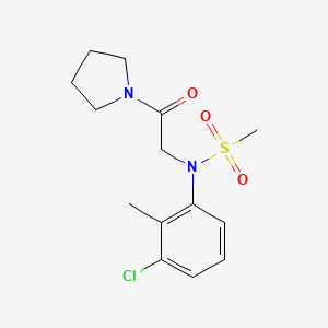 molecular formula C14H19ClN2O3S B5731530 N-(3-chloro-2-methylphenyl)-N-[2-oxo-2-(1-pyrrolidinyl)ethyl]methanesulfonamide 