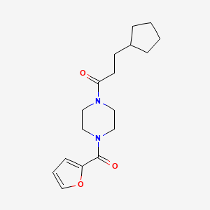 molecular formula C17H24N2O3 B5731532 1-(3-cyclopentylpropanoyl)-4-(2-furoyl)piperazine 