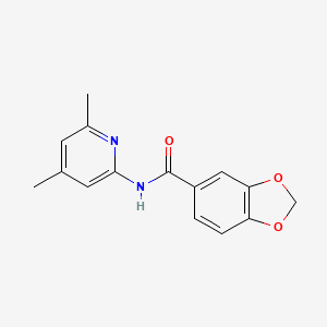 molecular formula C15H14N2O3 B5731561 N-(4,6-dimethyl-2-pyridinyl)-1,3-benzodioxole-5-carboxamide 