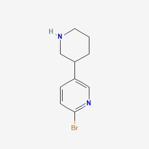 molecular formula C10H13BrN2 B573158 2-Bromo-5-(piperidin-3-yl)pyridine CAS No. 1260873-88-8