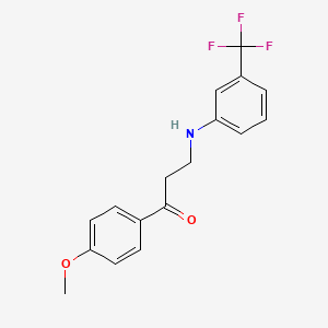 molecular formula C17H16F3NO2 B5731585 1-(4-methoxyphenyl)-3-{[3-(trifluoromethyl)phenyl]amino}-1-propanone 