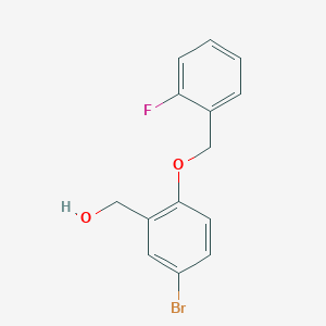 molecular formula C14H12BrFO2 B5731595 {5-bromo-2-[(2-fluorobenzyl)oxy]phenyl}methanol 