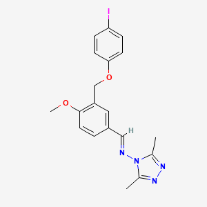 molecular formula C19H19IN4O2 B5731605 N-{3-[(4-iodophenoxy)methyl]-4-methoxybenzylidene}-3,5-dimethyl-4H-1,2,4-triazol-4-amine 